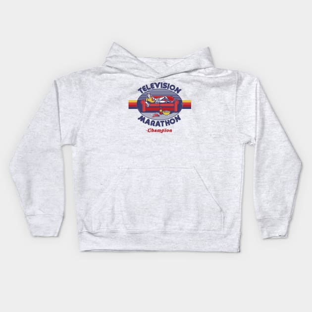 Television Marathon Champion Kids Hoodie by Steven Rhodes